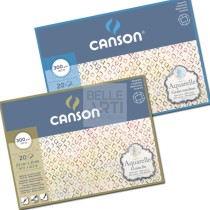 BLOCCO CARTA PER ACQUARELLO " AQUARELLE " GRANA FINE 60% COTONE F.TO 23X31 CM 20 FG. 300 GR.
