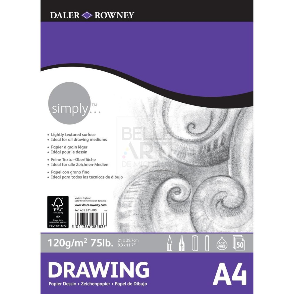 BLOCCO CARTA PER DISEGNO SIMPLY " SKETCH " F.TO A4 - 72 FG. 95 GR. ECONOMICO