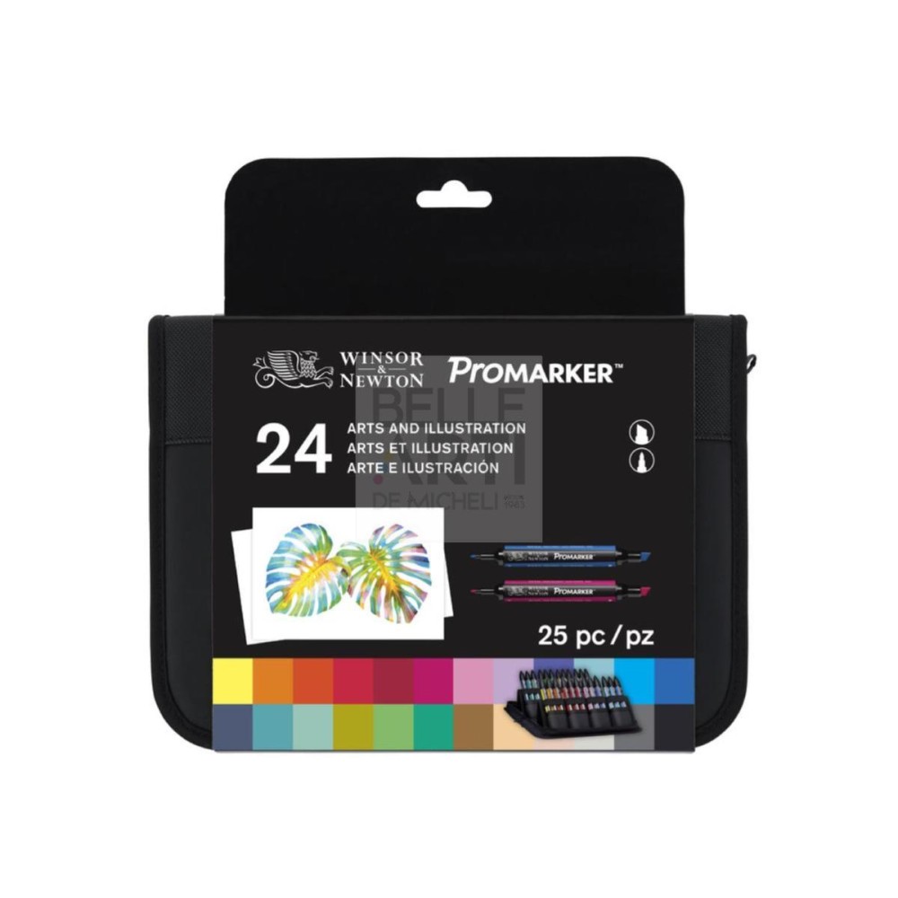 PENNARELLO PROMARKER CONFEZIONE WALLET " Arts & Illustration " SET 24 PENNARELLI + ASTUCCIO CON CHIUSURA