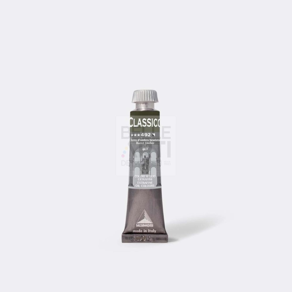 COLORE AD OLIO SERIE CLASSICO DA 20 ml. 492 TERRA D'OMBRA BRUCIATA