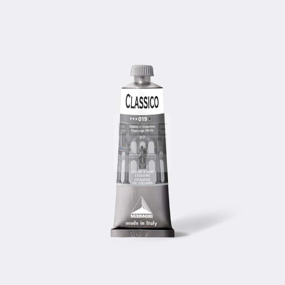 COLORE AD OLIO SERIE CLASSICO DA 60 ml. 019 BIANCO TITANZINCO