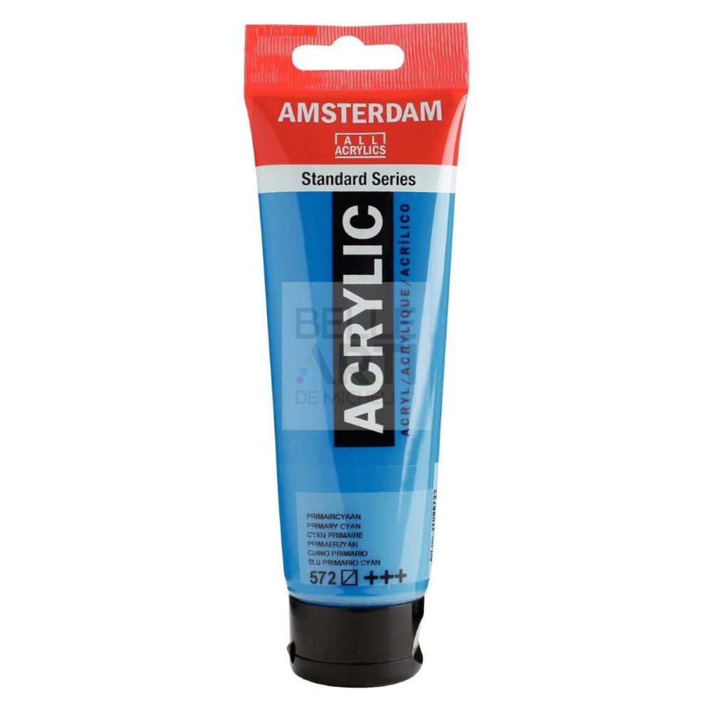 COLORE ACRILICO AMSTERDAM "ACRYLIC" TUBO DA 120ML 572 BLU PRIMARIO CYAN
