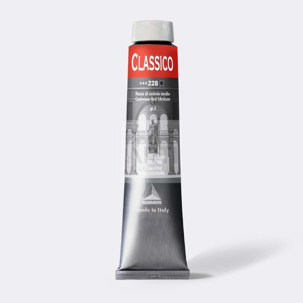 COLORE AD OLIO SERIE CLASSICO DA 200 ml. 228 ROSSO CADMIO MEDIO