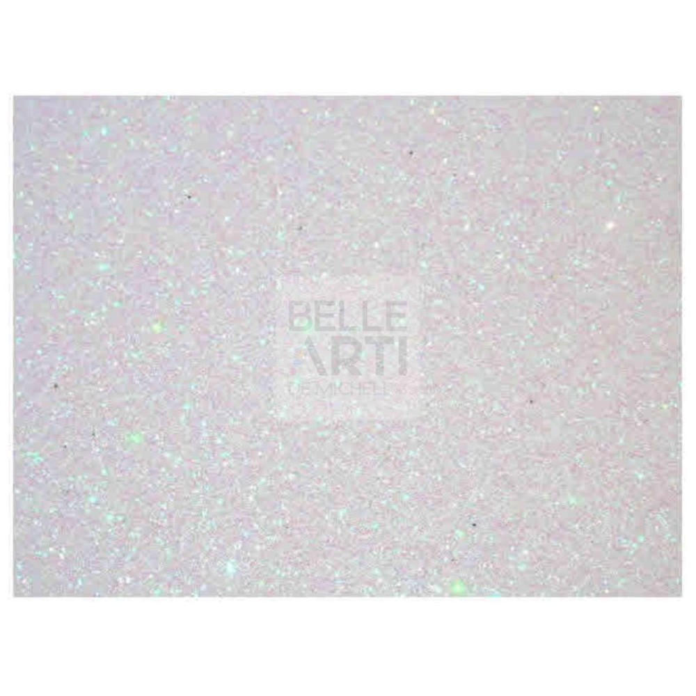 MOOSGUMMI 40 X 60 CM 2 MM BIANCO GLITTER