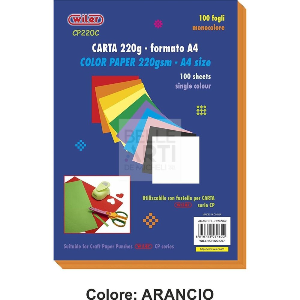CARTA COLORATA A4 220GSM ARANCIO