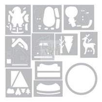 FUSTELLA THINLITS SET X11 TINY SNOWGLOBES BY TIM HOLTZ