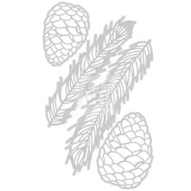 FUSTELLA THINLITS SET X4 PINE BRANCH BY TIM HOLTZ