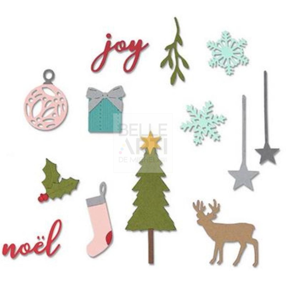 FUSTELLA THINLITS SET X16 FESTIVE SET