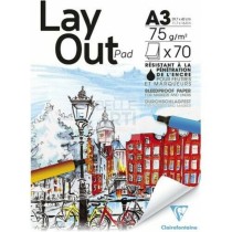 BLOCCO CARTA PER ILLUSTRAZIONI E FUMETTO "LAYOUT PAD " 70FG. - F.TO A3 - 75GR.