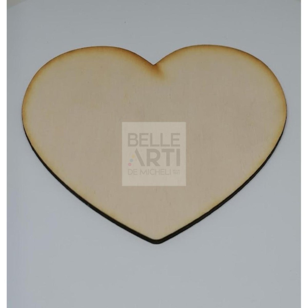 SAGOMA IN LEGNO DI PIOPPO CUORE FORATO 3MM H. 13 CM 025