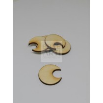 SAGOMA IN LEGNO DI PIOPPO MEZZALUNA 3MM H. 3 CM #065
