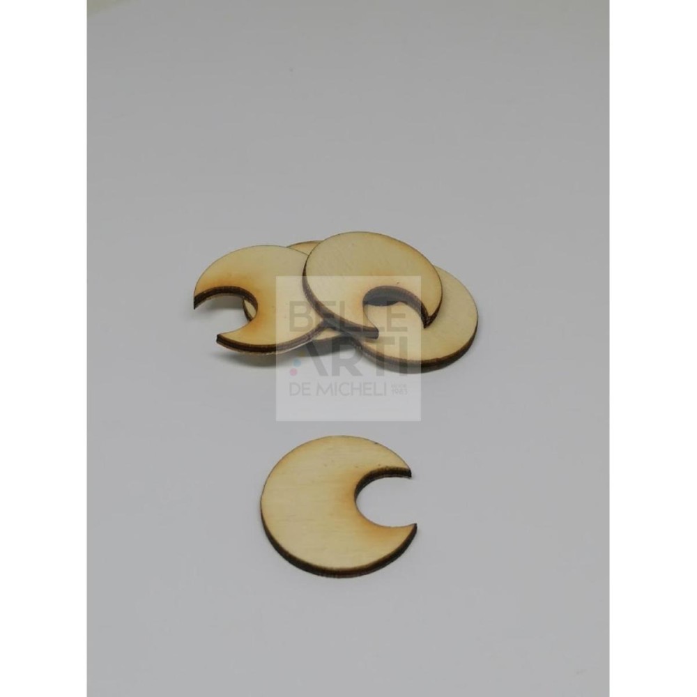 SAGOMA IN LEGNO DI PIOPPO MEZZALUNA 3MM H. 3 CM #065