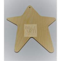 SAGOMA IN LEGNO DI PIOPPO STELLA CON FORO 2MM H. 14 CM 089