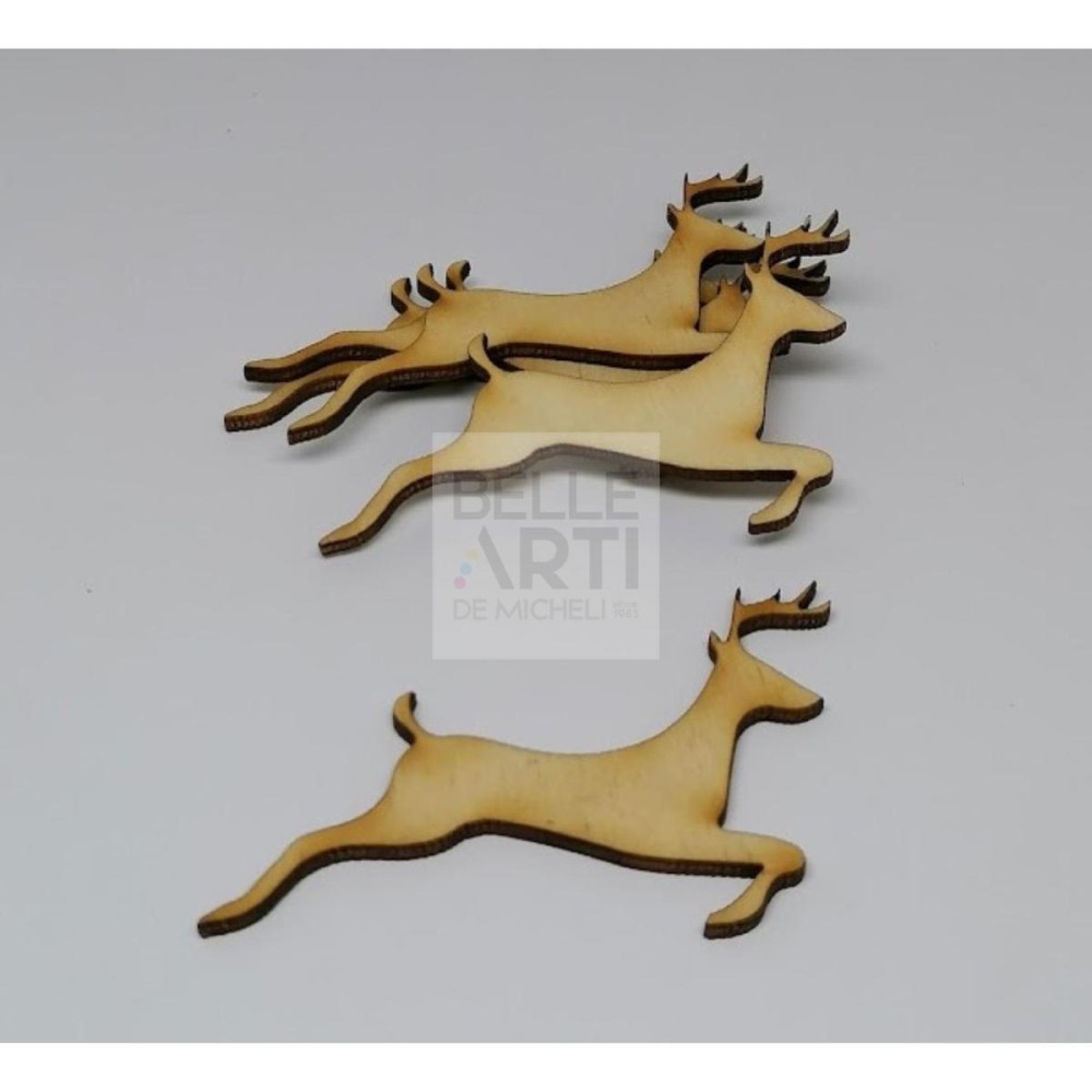 SAGOMA IN LEGNO DI PIOPPO CERVO 3MM LUNGH. 8 CM 113