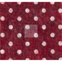 PANNO LENCI 1 MM 30X40 CM ROSSO MELANGE/BIANCO A POIS