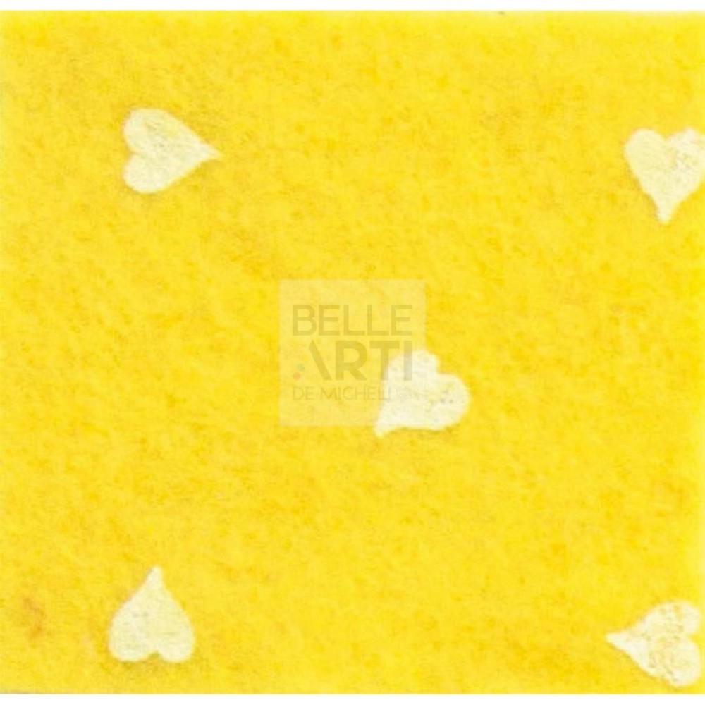 PANNO LENCI 1 MM 30X40 CM GIALLO/BIANCO CUORI