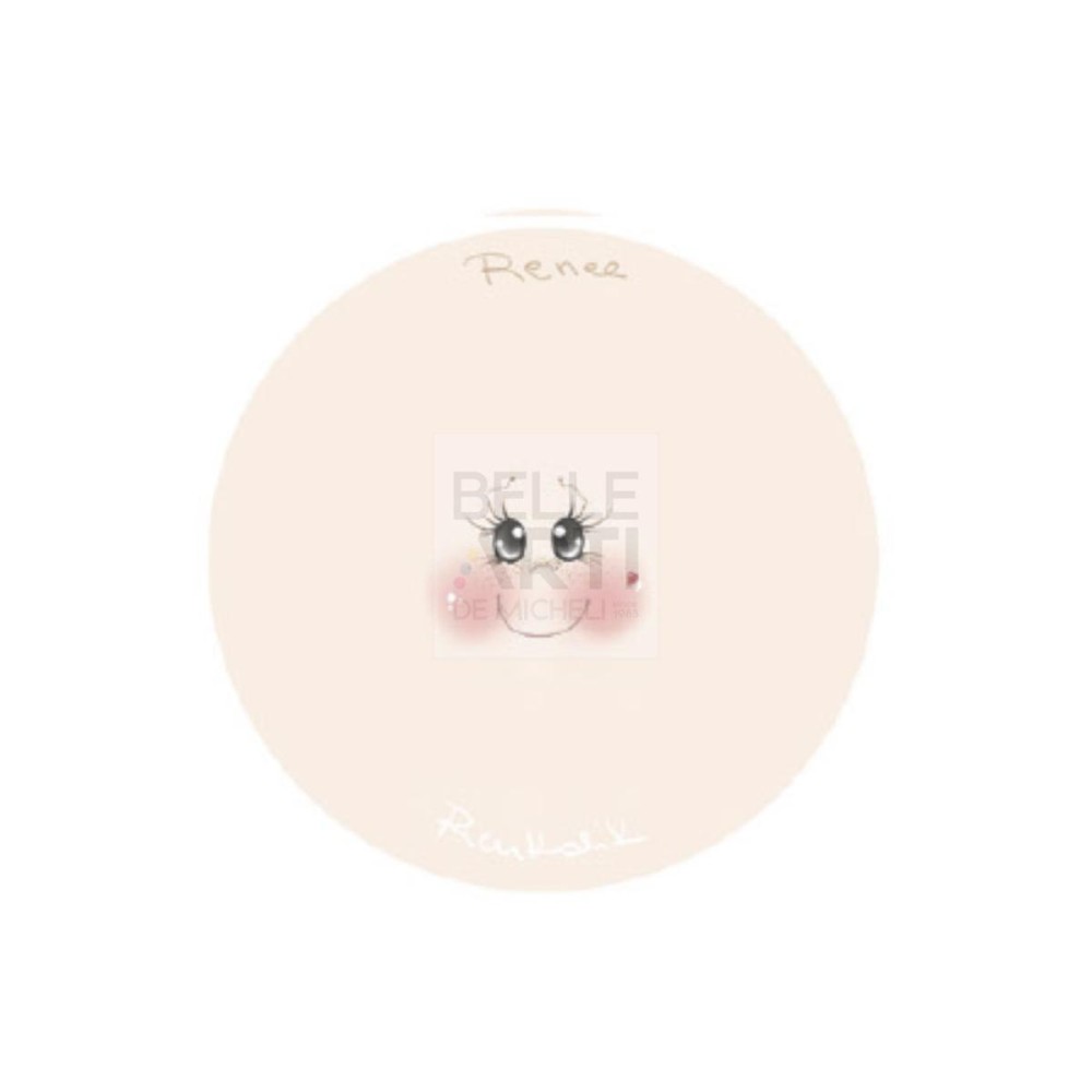 VISO STAMPATO SU TESSUTO " RENEE " DIAM. 7.5 CM