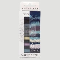 SET 6 MEZZI PASTELLI SECCHI PASTEL A L'ECU " CIELO IN TEMPESTA "