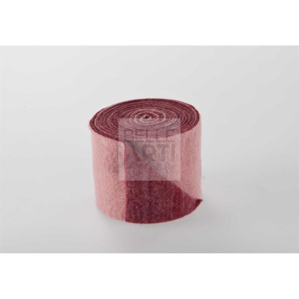 NASTRO FELTRO BICOLORE H. 15 CM ROSA ANTICO/ROSSICCIO