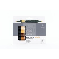 CONFEZIONE SET DA 6 PENNARELLI PROMARKER BRUSH TONI DELLA PELLE - SKIN TONES