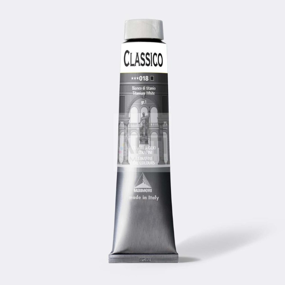 COLORE AD OLIO SERIE CLASSICO DA 200 ml. 018 BIANCO TITANIO