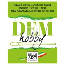 TELA PER PITTURA 25X40 " DEM HOBBY " GRANA MEDIA 100% COTONE