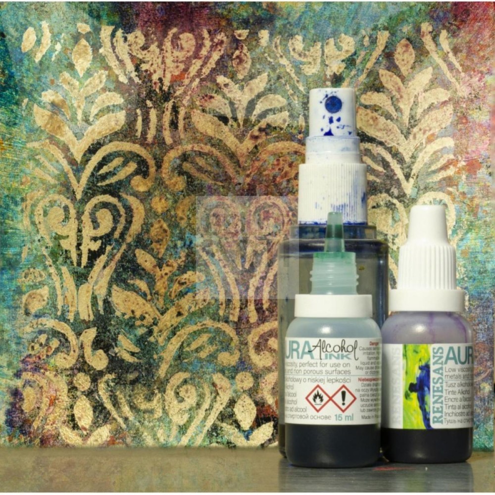 INCHIOSTRO BASE ALCOL " AURA " 15 ML. PER FLUIDART E DECORAZIONE 141 MARRONE