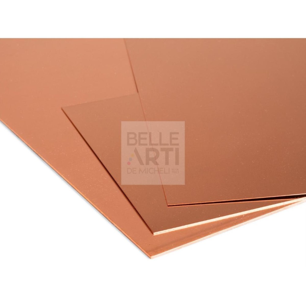 LASTRA RIGIDA IN PURO RAME PER INCISIONE 20X25 CM SPESSORE 1 MM