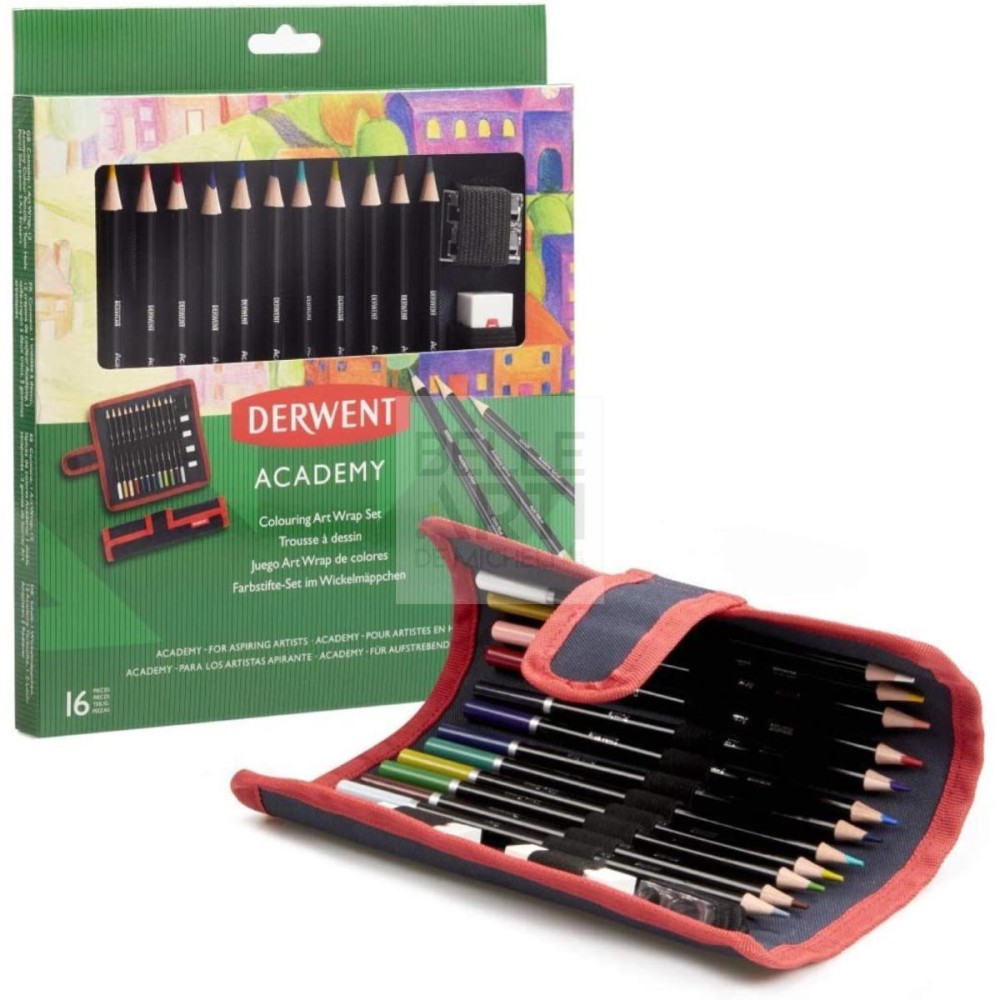 SET IN ROTOLO DI COLORI A MATITA ACADEMY " Colouring Art Wrap " Set 16 PZ.