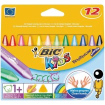 COLORI A CERA BIC PLASTIDECOR DA 12PZ.