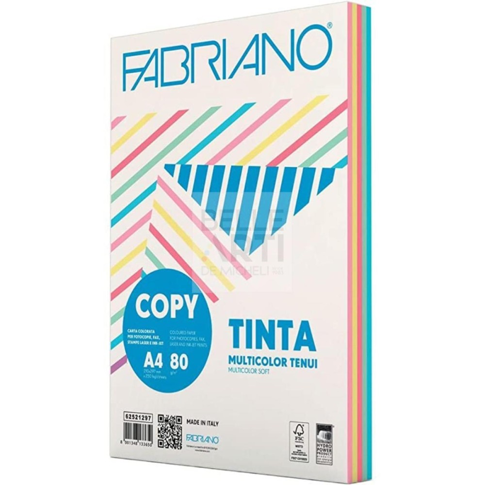 CARTA COPYTINTA FABRIANO F.TO A4 GR. 160  COL. ASS. TENUI FG. 100
