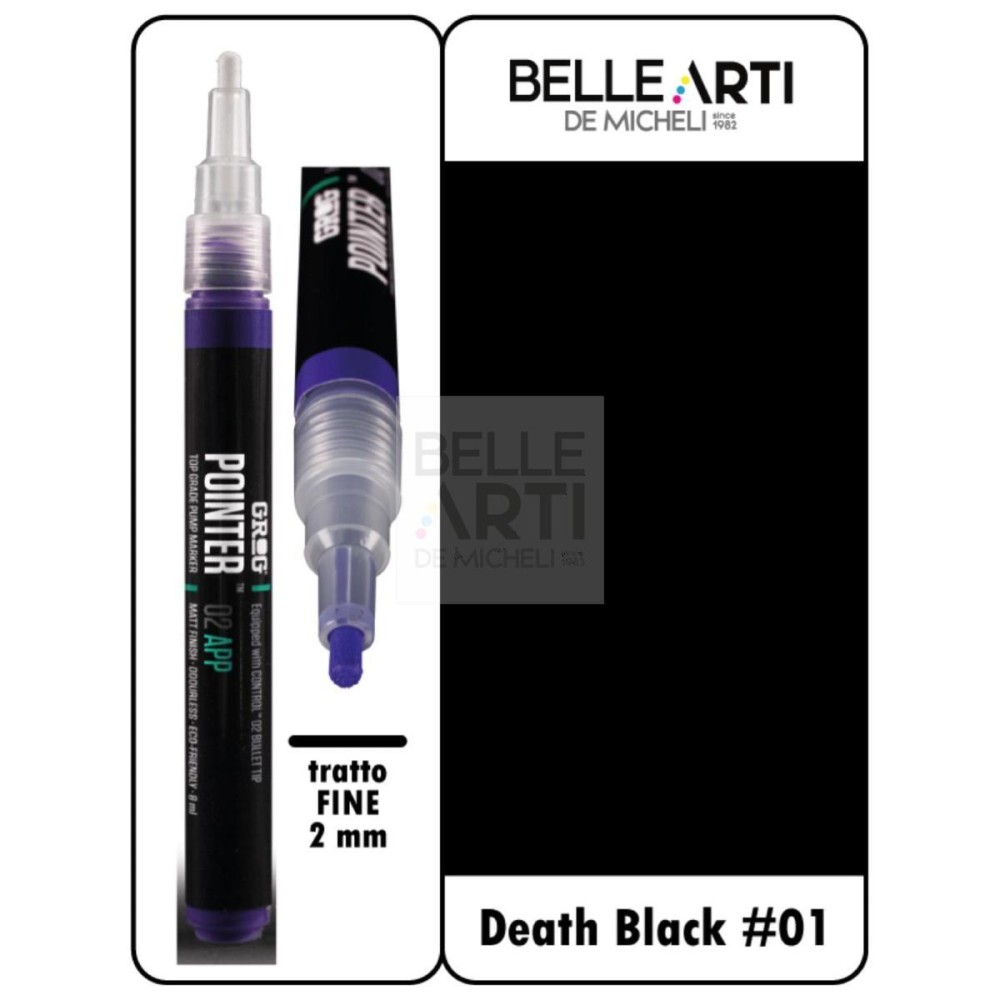 Pennarello Pointer 02 Round pointed APP ACRICAL BASE 01 Death Black
