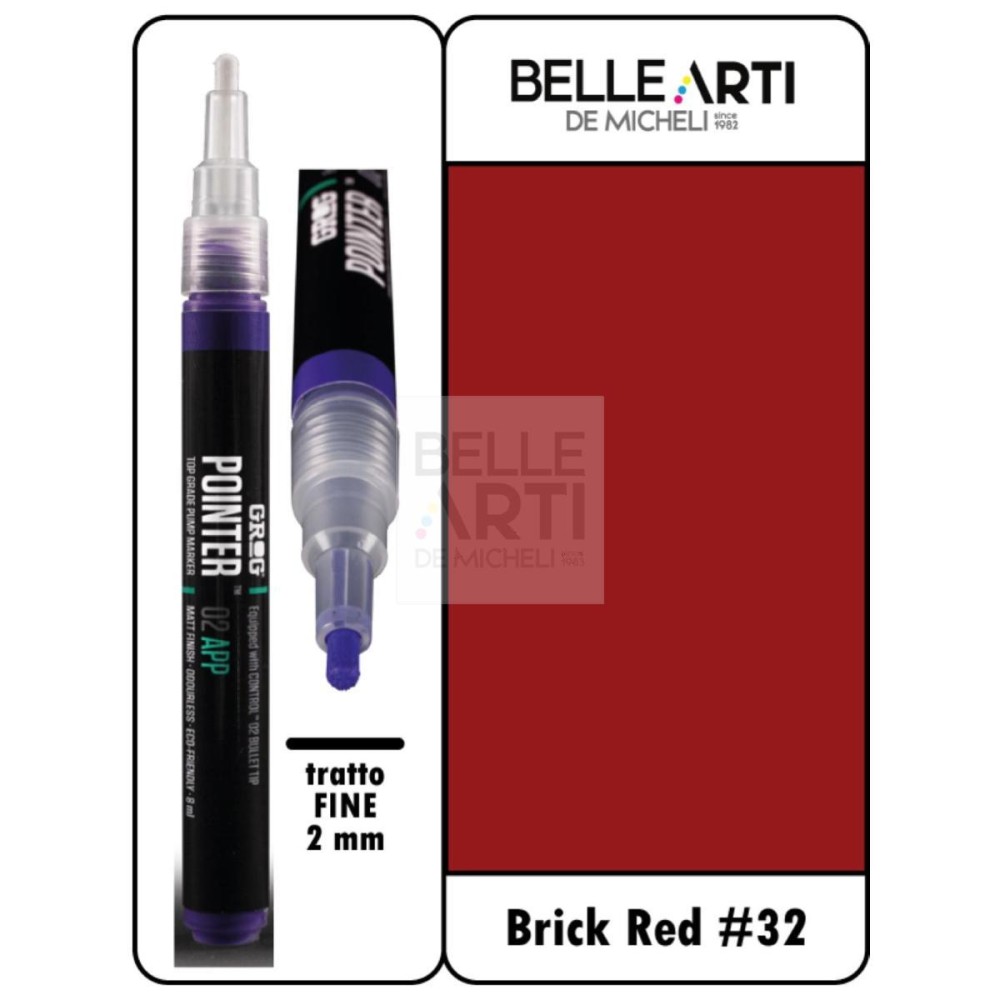 PENNARELLO POINTER 02 APP A PUNTA TONDA BASE ACRILICA 32 BRICK RED