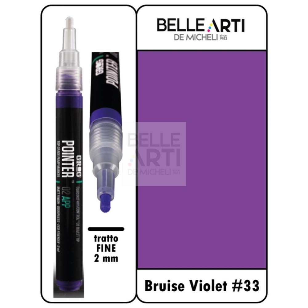 Pennarello Pointer 02 Round Punta App Base acrylique Base 33 Burn Violet
