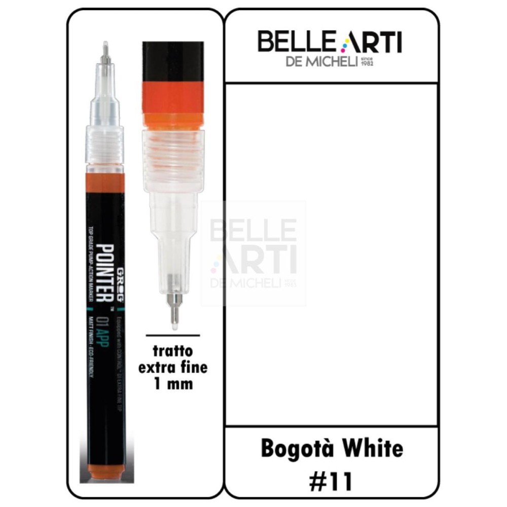 PENNARELLO POINTER 01 APP A PUNTA TONDA BASE ACRILICA #11 BOGOTA' WHITE