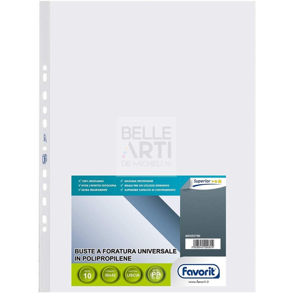BUSTA PORTALISTINO CM.30X42 LISCIA TRASPATENTE RINFORZATA