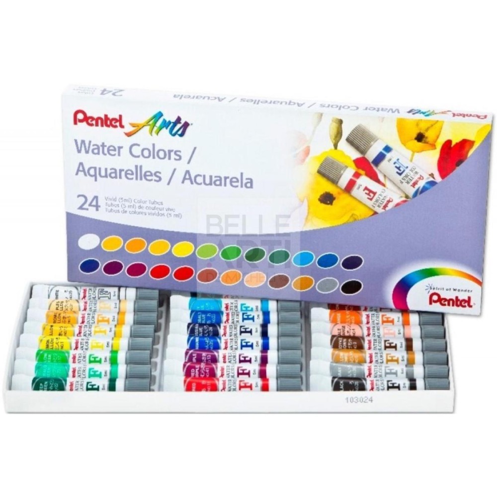 ACQUERELLI PENTEL IN TUBO SCAT. 24 PZ