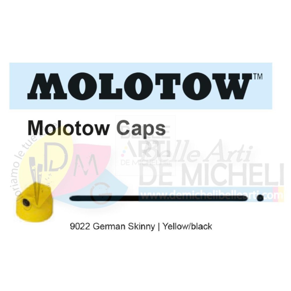 TAPPO BOMBOLETTA SPRAY CAP MOLOTOW SKINNY GIALLO/NERO 9022