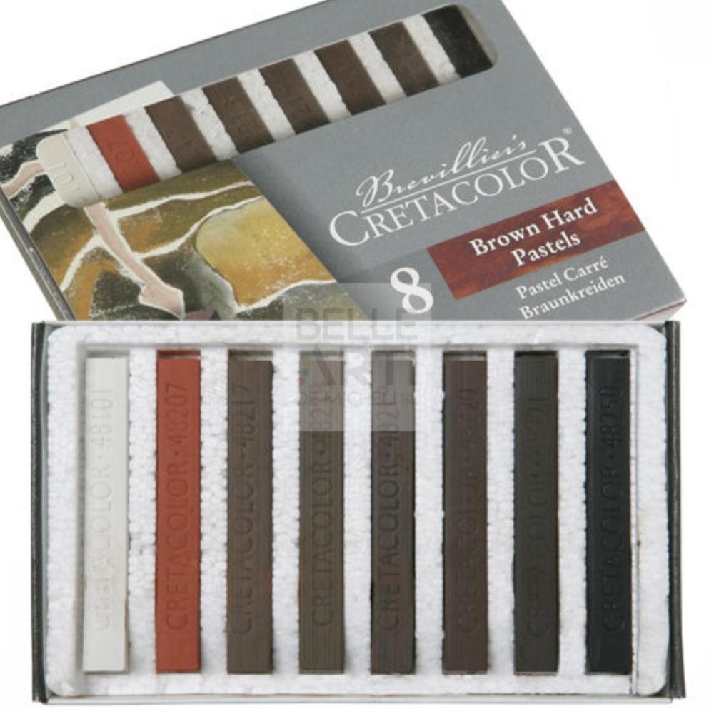 CONFEZIONE ASSORTITA SET DA 8 PZ DI PASTELLI CARRÈ TONO MARRONE