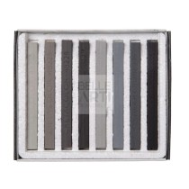 CONFEZIONE ASSORTITA SET DA 8 PZ DI PASTELLI CARRÈ TONO GRIGIO