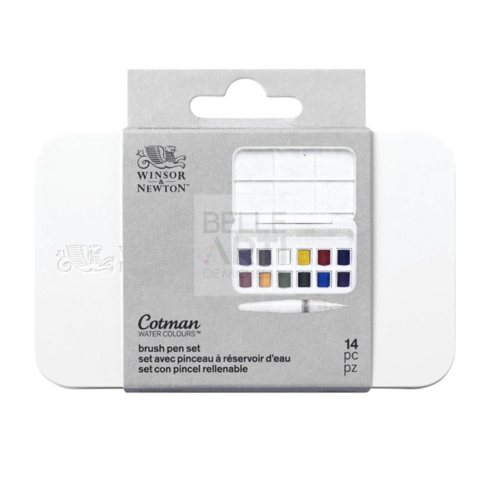 ACQUERELLI COTMAN BOX BRUSH PEN SET 1/2 GODET - 12 PZ