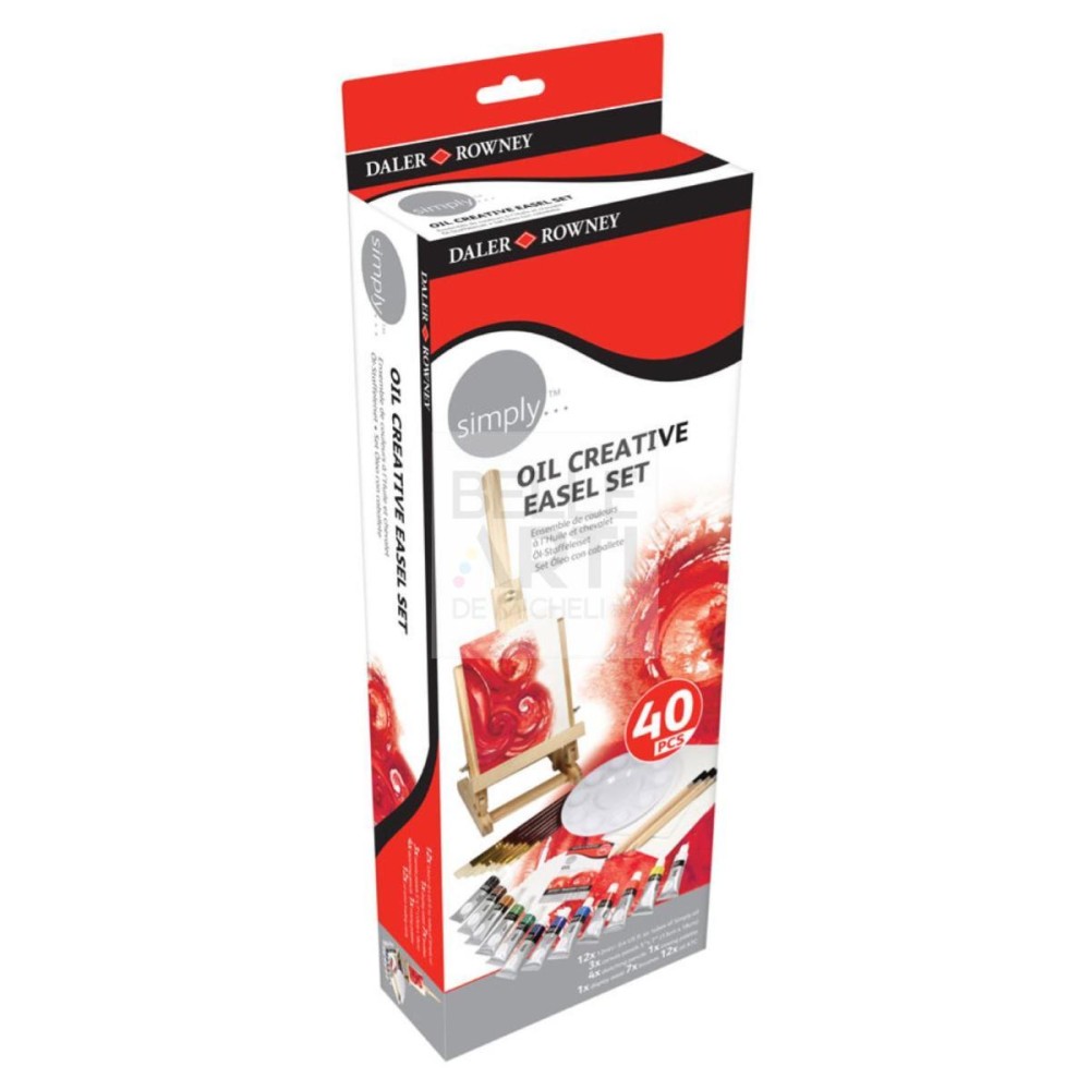 CONFEZIONE SET TECNICA AD OLIO " OIL CREATIVE EASEL SET " 40 PZ.